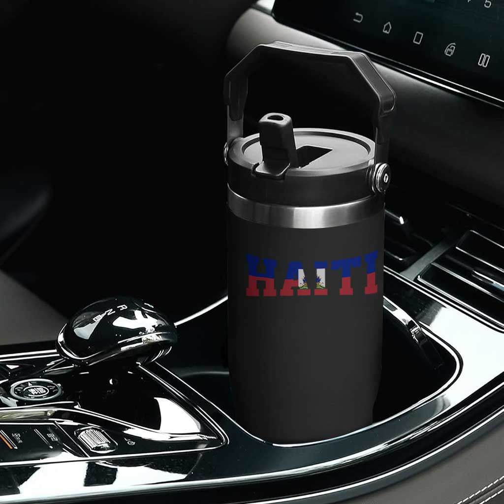Vintage Haiti Flip Straw Tumbler Varsity Haitian Flag Classic Haitian Pride College Style