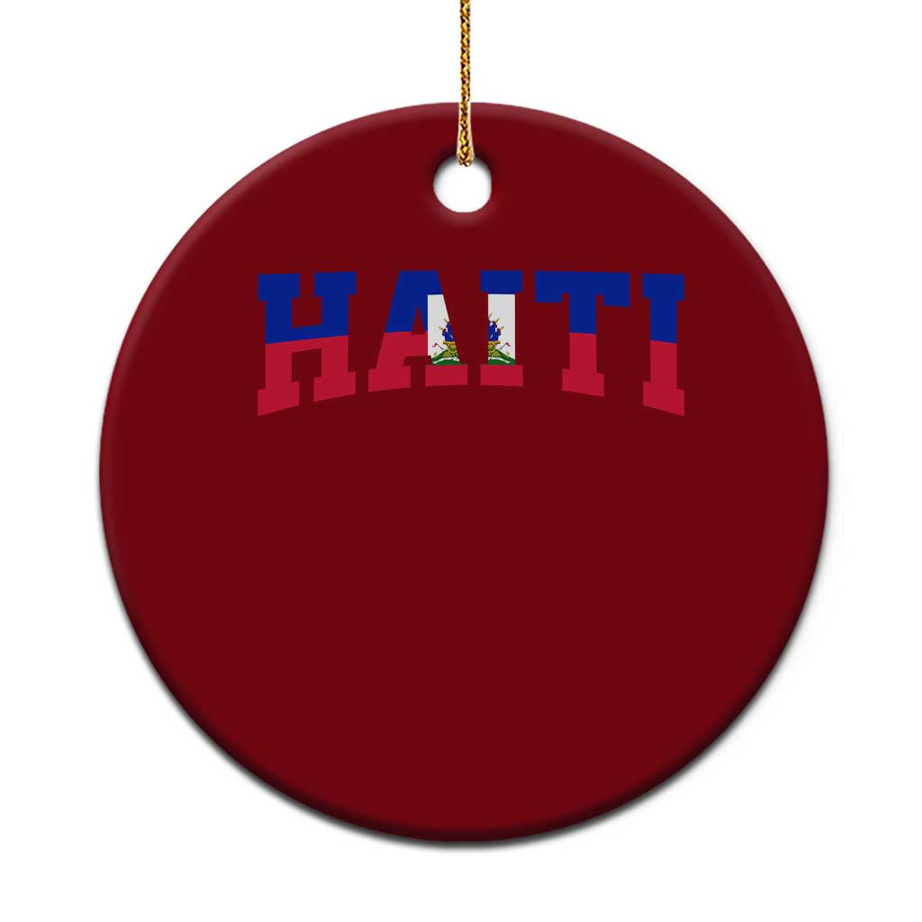 Vintage Haiti Ceramic Ornament Varsity Haitian Flag Classic Haitian Pride College Style