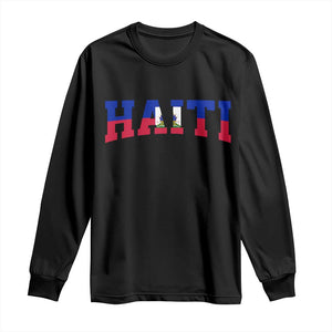 Vintage Haiti Long Sleeve Shirt Varsity Haitian Flag Classic Haitian Pride College Style