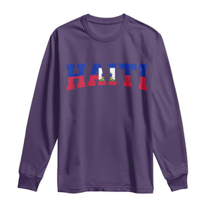 Vintage Haiti Long Sleeve Shirt Varsity Haitian Flag Classic Haitian Pride College Style