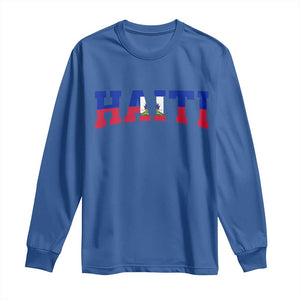 Vintage Haiti Long Sleeve Shirt Varsity Haitian Flag Classic Haitian Pride College Style