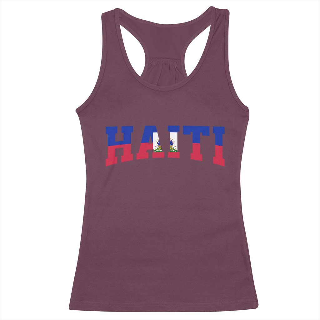 Vintage Haiti Racerback Tank Top Varsity Haitian Flag Classic Haitian Pride College Style