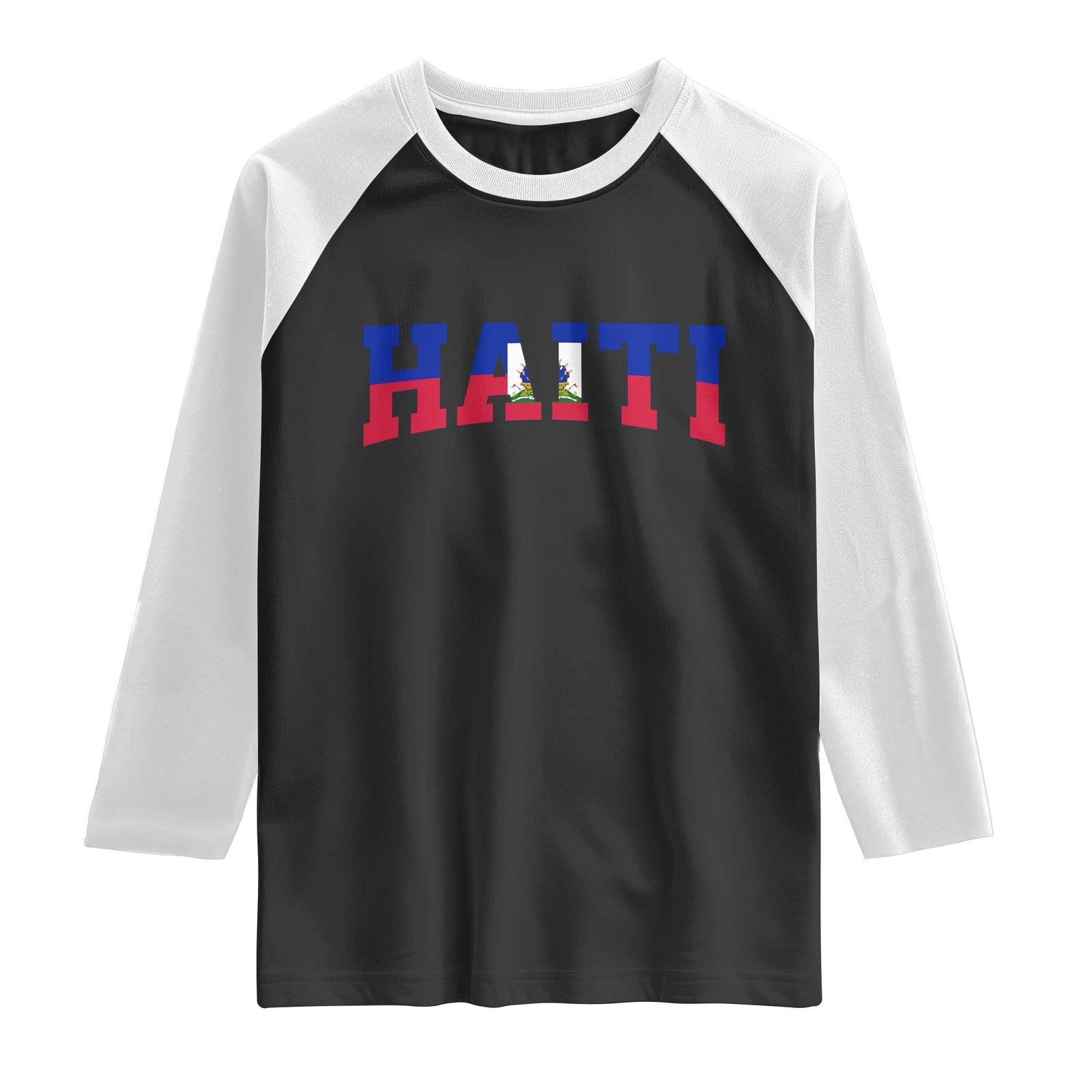 Vintage Haiti Raglan Shirt Varsity Haitian Flag Classic Haitian Pride College Style TS10 Black White Print Your Wear