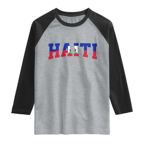 Vintage Haiti Raglan Shirt Varsity Haitian Flag Classic Haitian Pride College Style