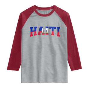 Vintage Haiti Raglan Shirt Varsity Haitian Flag Classic Haitian Pride College Style