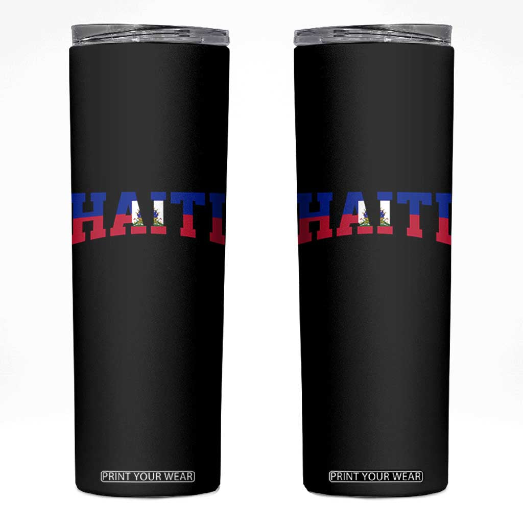 Vintage Haiti Skinny Tumbler Varsity Haitian Flag Classic Haitian Pride College Style