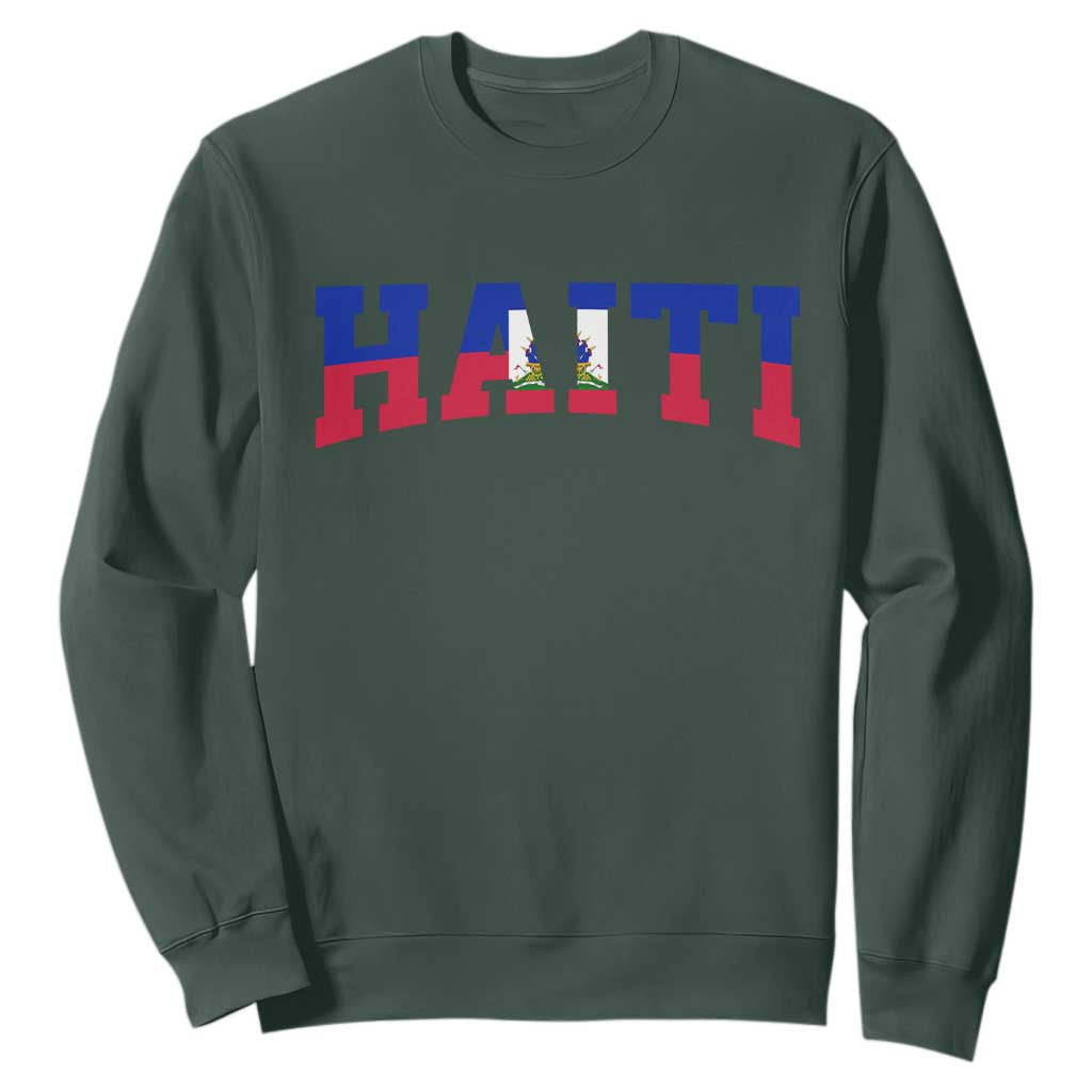 Vintage Haiti Sweatshirt Varsity Haitian Flag Classic Haitian Pride College Style