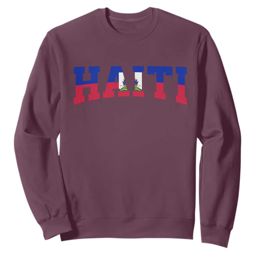 Vintage Haiti Sweatshirt Varsity Haitian Flag Classic Haitian Pride College Style