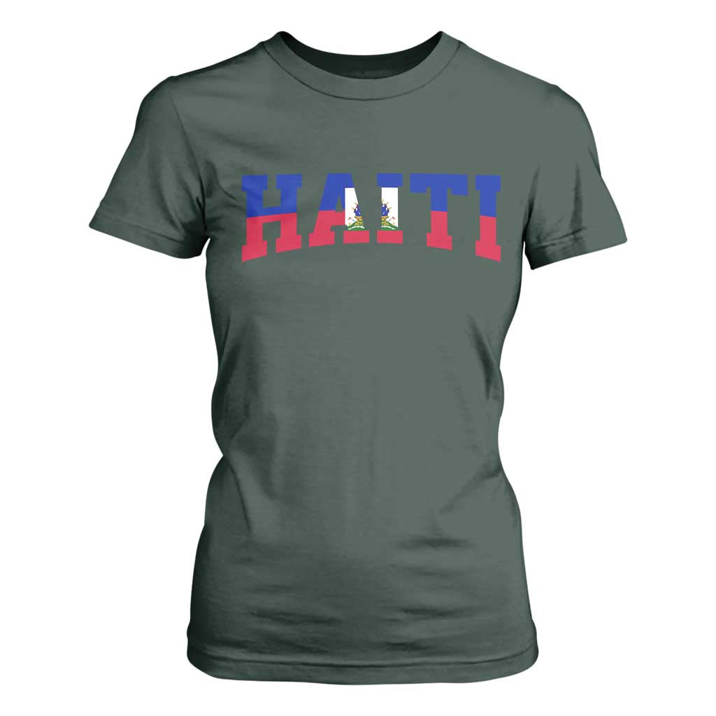 Vintage Haiti T Shirt For Women Varsity Haitian Flag Classic Haitian Pride College Style