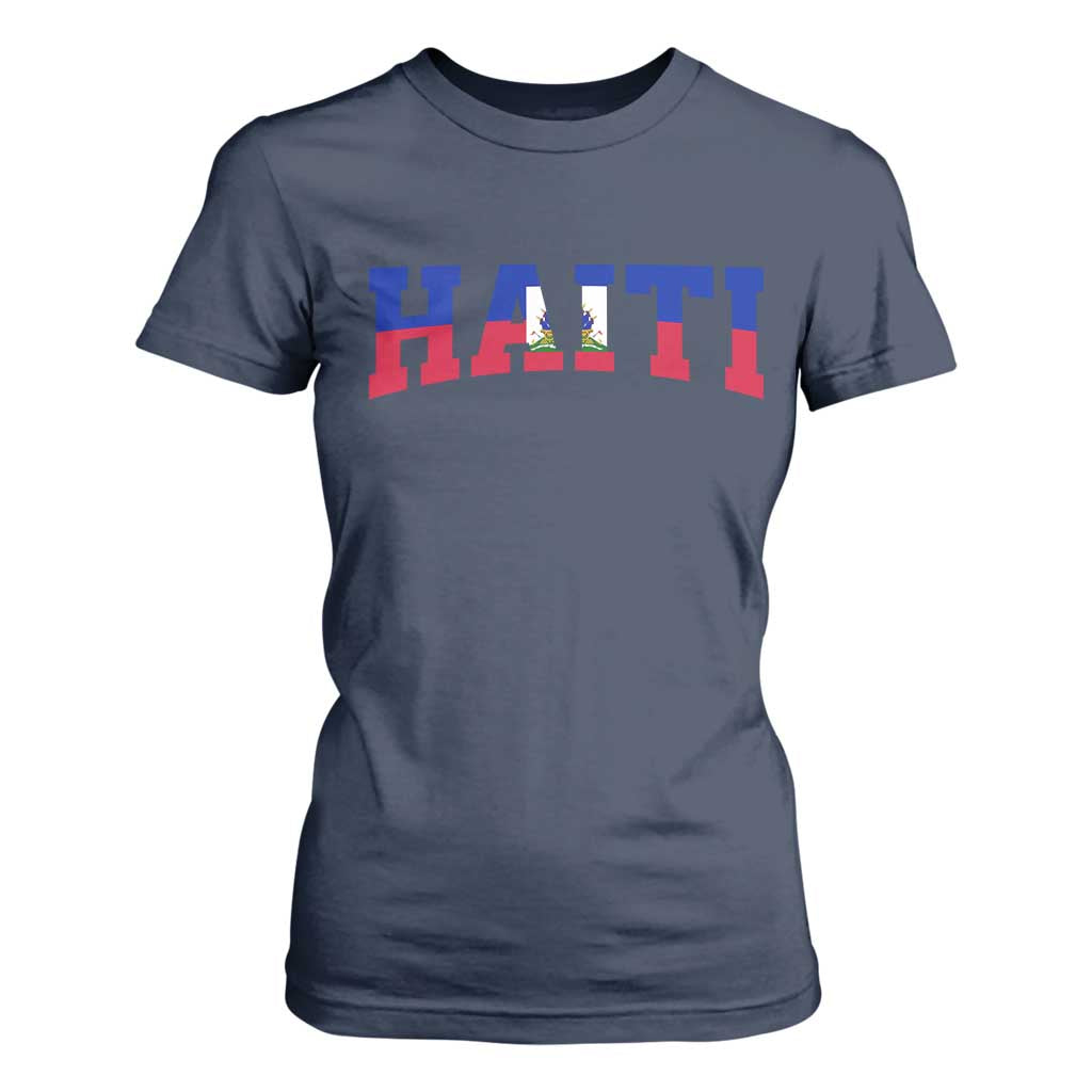 Vintage Haiti T Shirt For Women Varsity Haitian Flag Classic Haitian Pride College Style