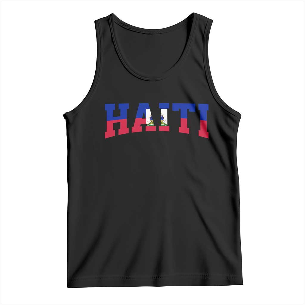 Vintage Haiti Tank Top Varsity Haitian Flag Classic Haitian Pride College Style TS10 Black Print Your Wear