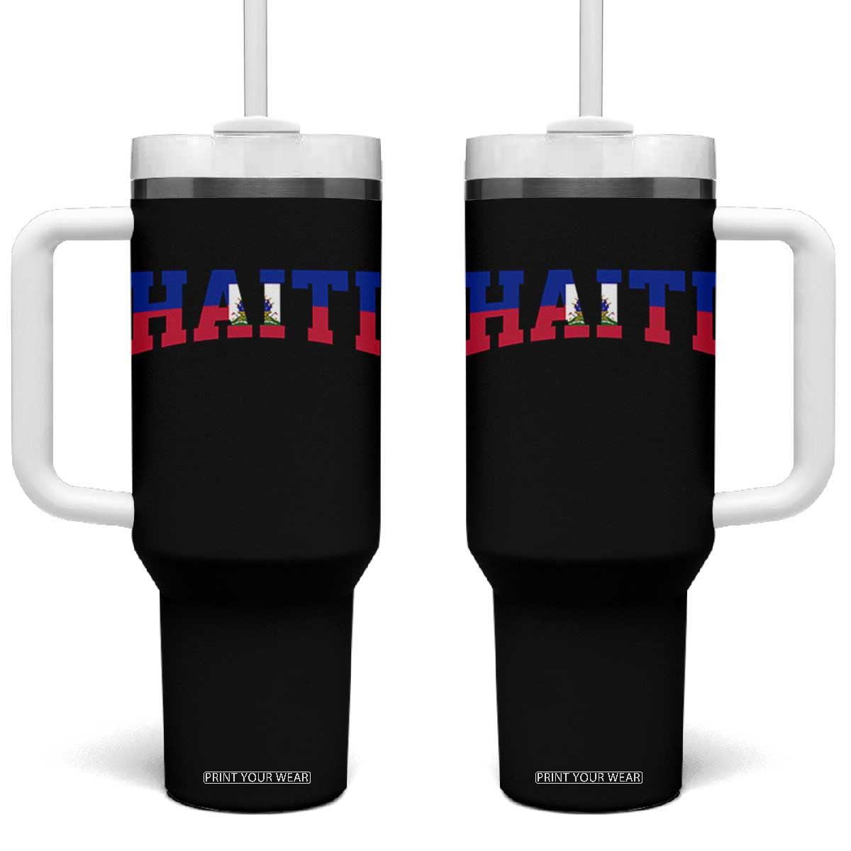 Vintage Haiti Tumbler With Handle Varsity Haitian Flag Classic Haitian Pride College Style