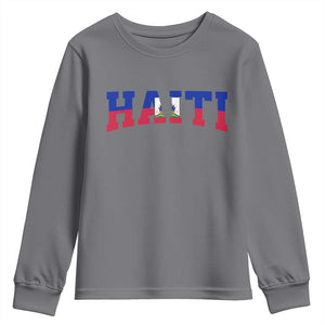 Vintage Haiti Youth Sweatshirt Varsity Haitian Flag Classic Haitian Pride College Style