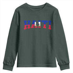 Vintage Haiti Youth Sweatshirt Varsity Haitian Flag Classic Haitian Pride College Style