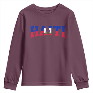 Vintage Haiti Youth Sweatshirt Varsity Haitian Flag Classic Haitian Pride College Style