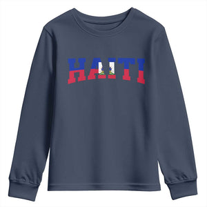 Vintage Haiti Youth Sweatshirt Varsity Haitian Flag Classic Haitian Pride College Style