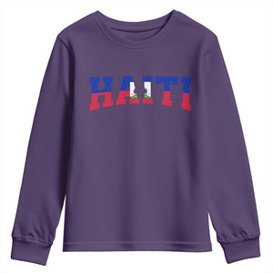 Vintage Haiti Youth Sweatshirt Varsity Haitian Flag Classic Haitian Pride College Style