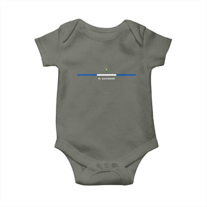El Salvador Baby Onesie Vintage Salvadoran Flag Independence Day TS10 Military Green Print Your Wear