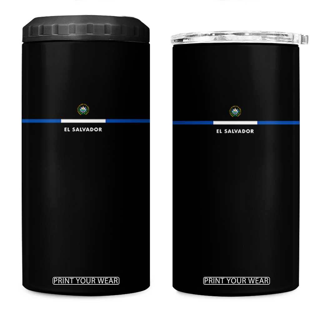 El Salvador 4 in 1 Can Cooler Tumbler Vintage Salvadoran Flag Independence Day TS10 One Size: 16 oz Black Print Your Wear