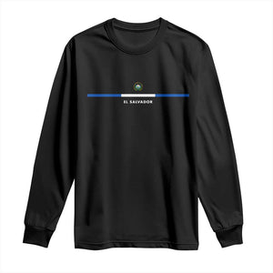 El Salvador Long Sleeve Shirt Vintage Salvadoran Flag Independence Day TS10 Black Print Your Wear