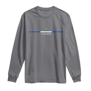 El Salvador Long Sleeve Shirt Vintage Salvadoran Flag Independence Day TS10 Charcoal Print Your Wear