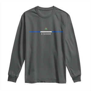 El Salvador Long Sleeve Shirt Vintage Salvadoran Flag Independence Day TS10 Dark Heather Print Your Wear