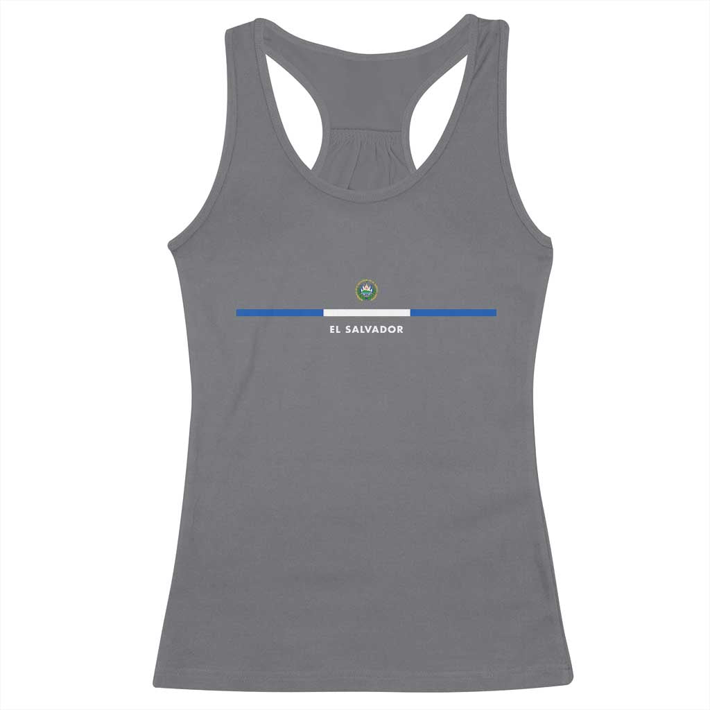 El Salvador Racerback Tank Top Vintage Salvadoran Flag Independence Day TS10 Charcoal Print Your Wear