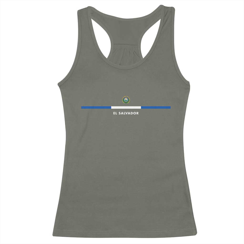 El Salvador Racerback Tank Top Vintage Salvadoran Flag Independence Day TS10 Military Green Print Your Wear