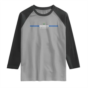 El Salvador Raglan Shirt Vintage Salvadoran Flag Independence Day TS10 Sport Gray Black Print Your Wear