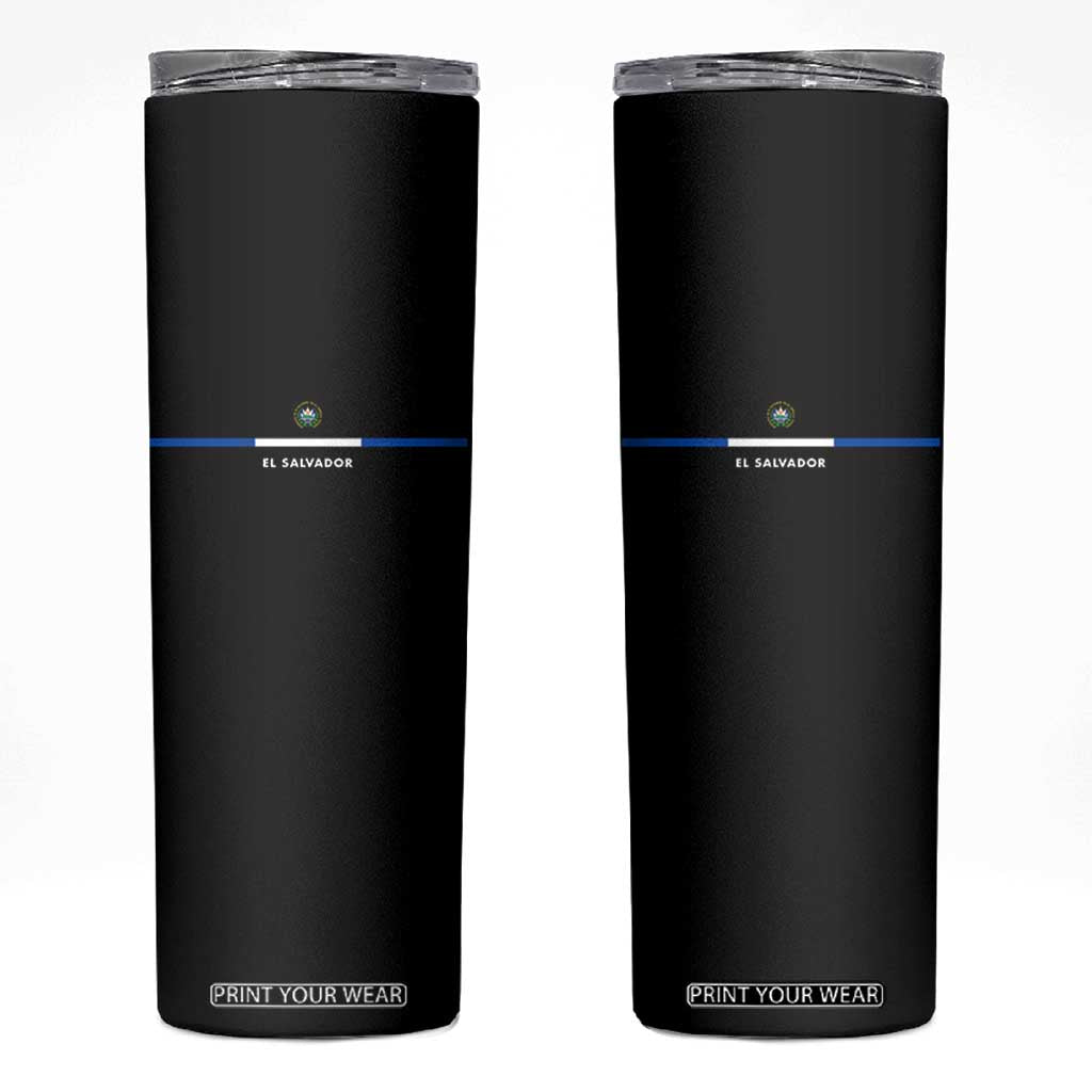 El Salvador Skinny Tumbler Vintage Salvadoran Flag Independence Day TS10 Black Print Your Wear