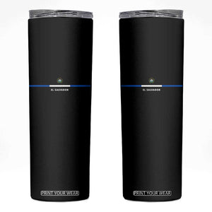 El Salvador Skinny Tumbler Vintage Salvadoran Flag Independence Day TS10 Black Print Your Wear