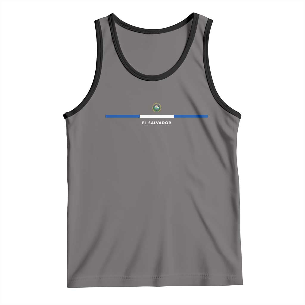 El Salvador Tank Top Vintage Salvadoran Flag Independence Day TS10 Deep Heather Black Print Your Wear