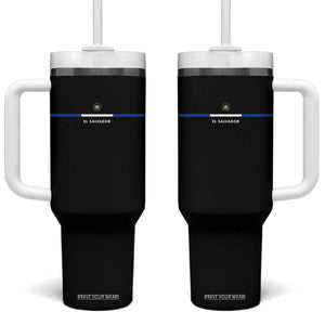 El Salvador Tumbler With Handle Vintage Salvadoran Flag Independence Day TS10 One Size: 40 oz Black Print Your Wear