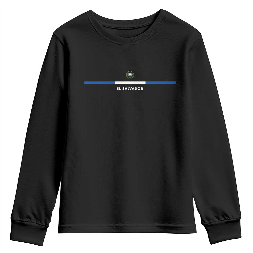 El Salvador Youth Sweatshirt Vintage Salvadoran Flag Independence Day TS10 Black Print Your Wear