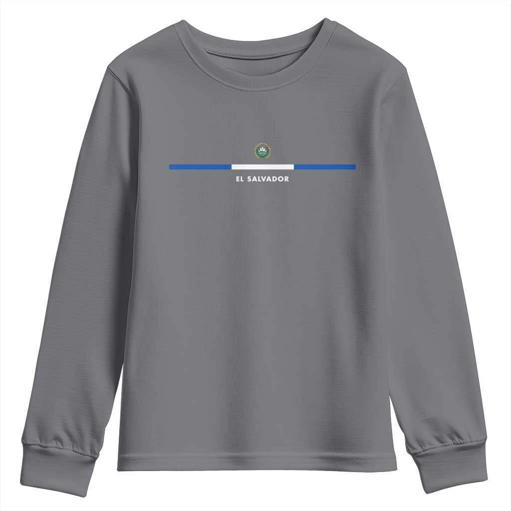 El Salvador Youth Sweatshirt Vintage Salvadoran Flag Independence Day TS10 Charcoal Print Your Wear