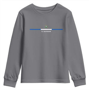 El Salvador Youth Sweatshirt Vintage Salvadoran Flag Independence Day TS10 Charcoal Print Your Wear