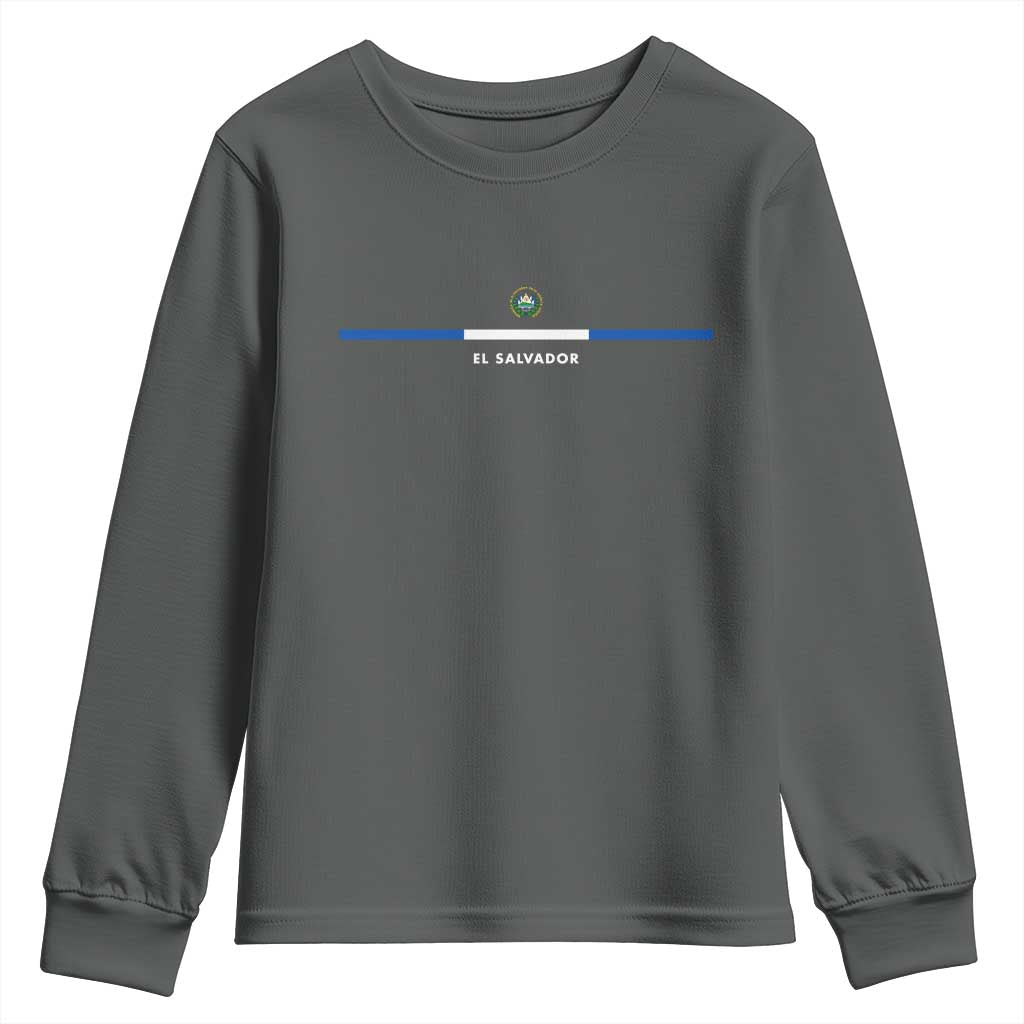 El Salvador Youth Sweatshirt Vintage Salvadoran Flag Independence Day TS10 Dark Heather Print Your Wear