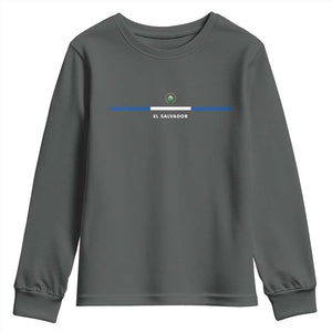 El Salvador Youth Sweatshirt Vintage Salvadoran Flag Independence Day TS10 Dark Heather Print Your Wear
