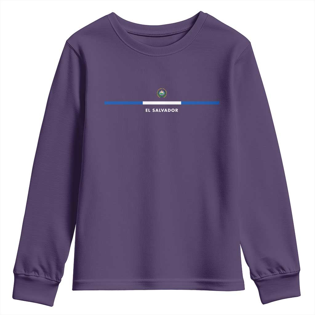 El Salvador Youth Sweatshirt Vintage Salvadoran Flag Independence Day TS10 Purple Print Your Wear