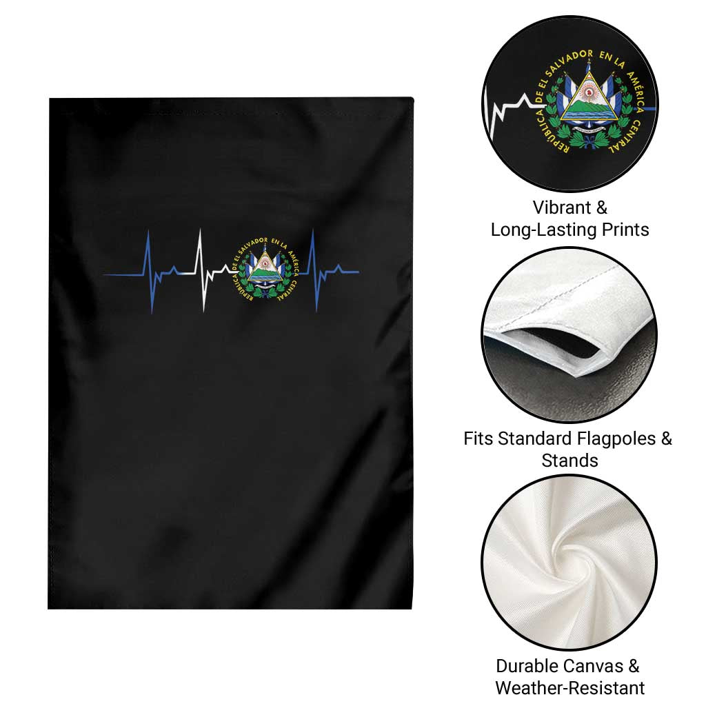 El Salvador Garden Flag Vintage Salvadoran Flag Heartbeat Independence Day TS10 Print Your Wear