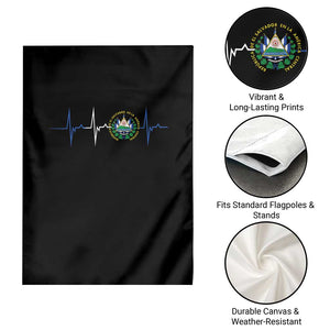 El Salvador Garden Flag Vintage Salvadoran Flag Heartbeat Independence Day TS10 Print Your Wear
