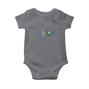 El Salvador Baby Onesie Vintage Salvadoran Flag Heartbeat Independence Day TS10 Charcoal Print Your Wear