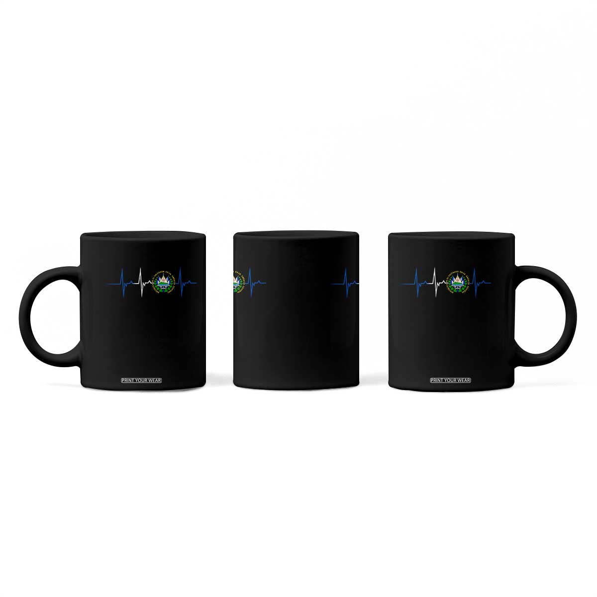El Salvador Coffee Mug Vintage Salvadoran Flag Heartbeat Independence Day TS10 Print Your Wear