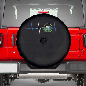 El Salvador Spare Tire Cover Vintage Salvadoran Flag Heartbeat Independence Day TS10 Black Print Your Wear