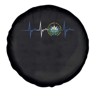 El Salvador Spare Tire Cover Vintage Salvadoran Flag Heartbeat Independence Day TS10 Print Your Wear