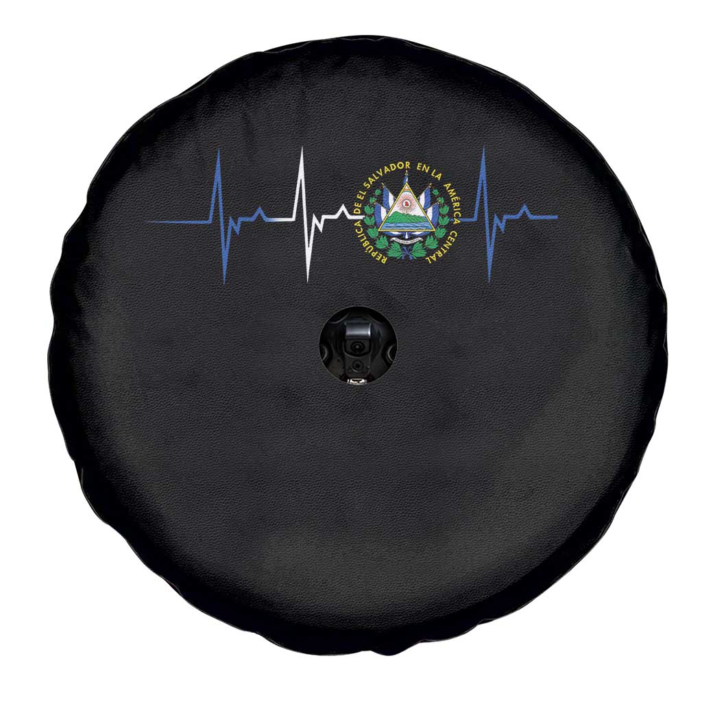El Salvador Spare Tire Cover Vintage Salvadoran Flag Heartbeat Independence Day TS10 Print Your Wear