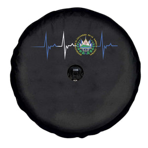 El Salvador Spare Tire Cover Vintage Salvadoran Flag Heartbeat Independence Day TS10 Print Your Wear