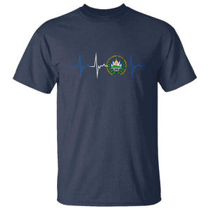 El Salvador T Shirt Vintage Salvadoran Flag Heartbeat Independence Day TS10 Navy Print Your Wear