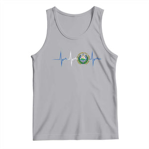 El Salvador Tank Top Vintage Salvadoran Flag Heartbeat Independence Day TS10 Athletic Heather Print Your Wear