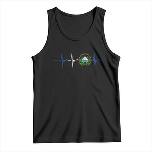 El Salvador Tank Top Vintage Salvadoran Flag Heartbeat Independence Day TS10 Black Print Your Wear
